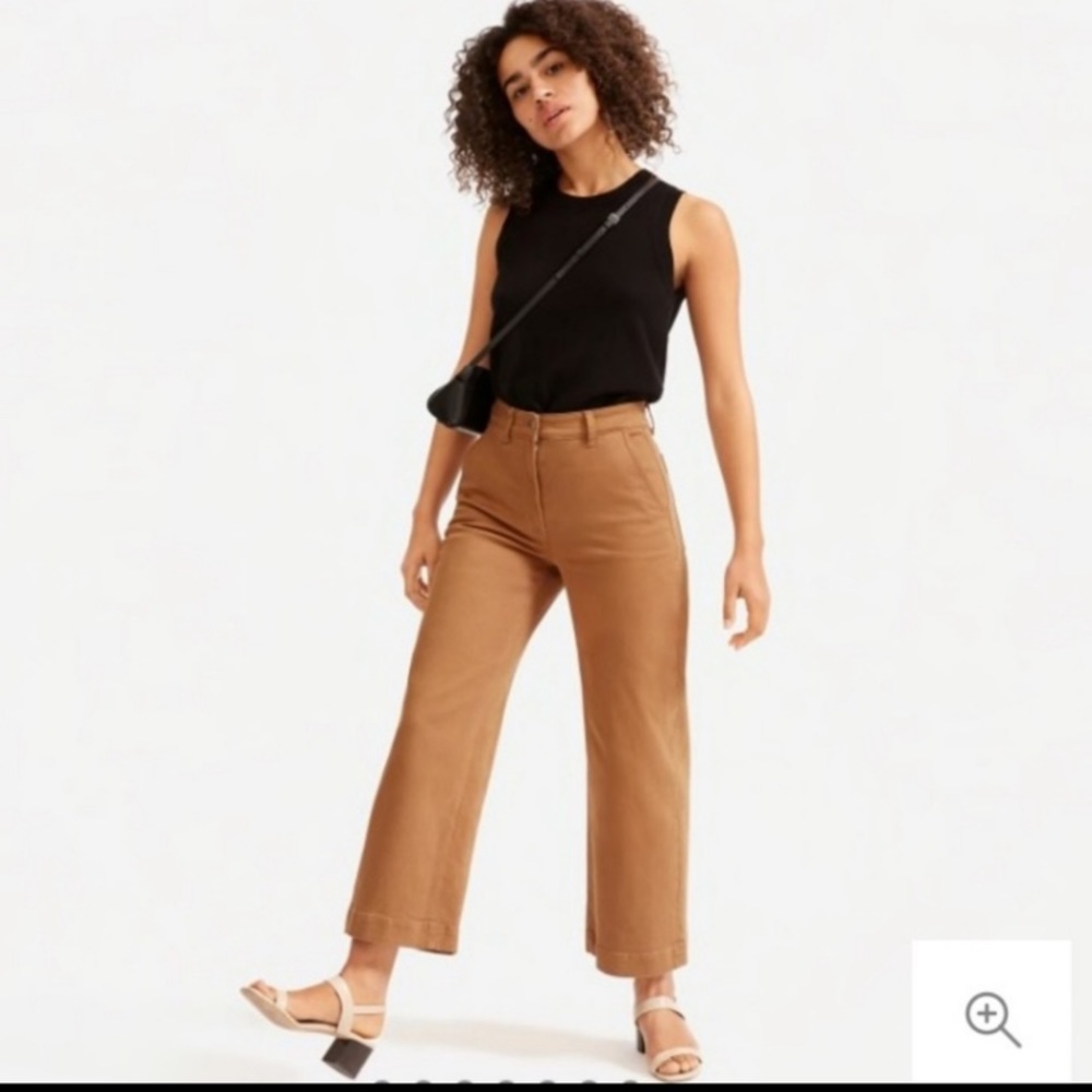 Everlane Cropped Wide Leg Mustard Jean Pants